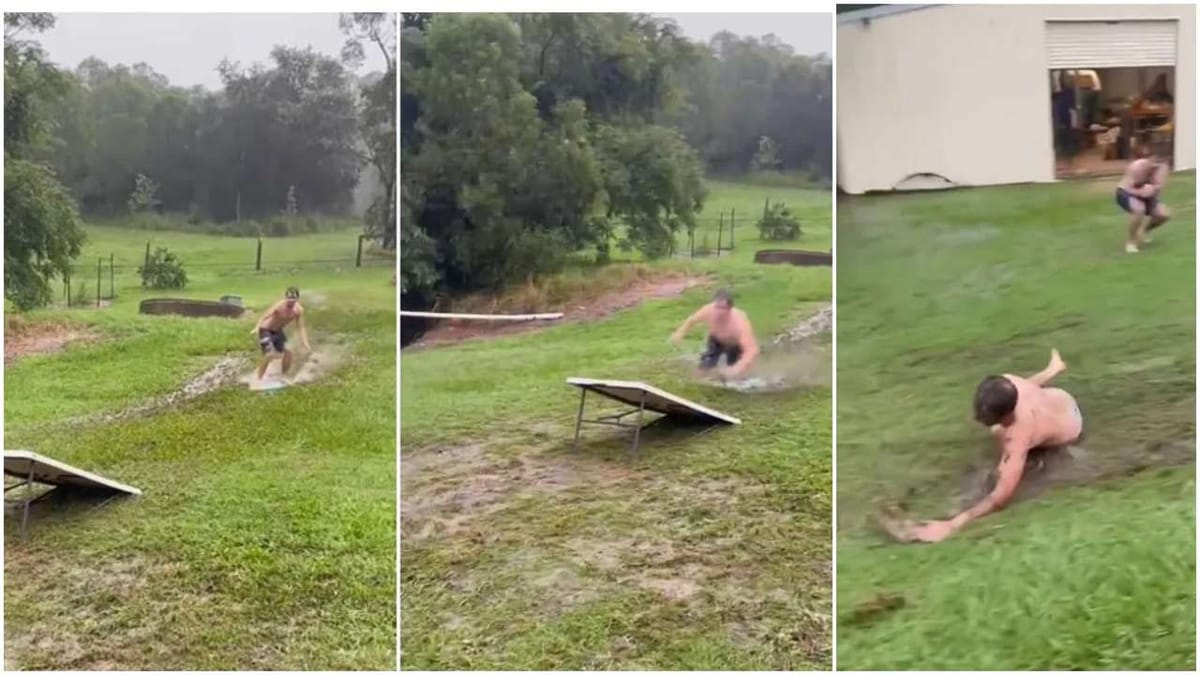 Viral: સ્ટંટના ચક્કરમાં યુવક જોરદાર પછડાયો, વીડિયો જોઈ લોકોએ કહ્યું 'કિનારે આવીને ડૂબ્યો'