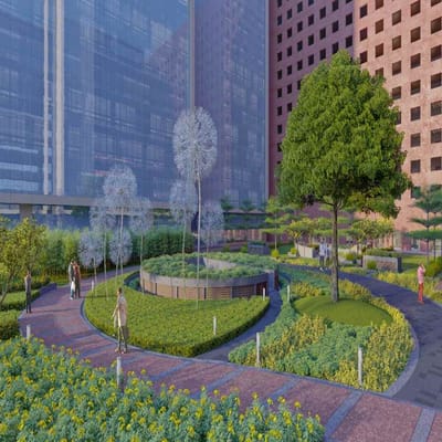 હવા : આ વિભાગમાં "વાયુ" તત્વનો સાર બનાવવામાં આવ્યો છે. જેમાં કલાત્મક વિન્ડ સ્પિનર્સ, લીલા લેન્ડસ્કેપથી ઢંકાયેલા છે. જે આરામ કરવા માટે આનંદદાયક વાતાવરણ આપે છે. 