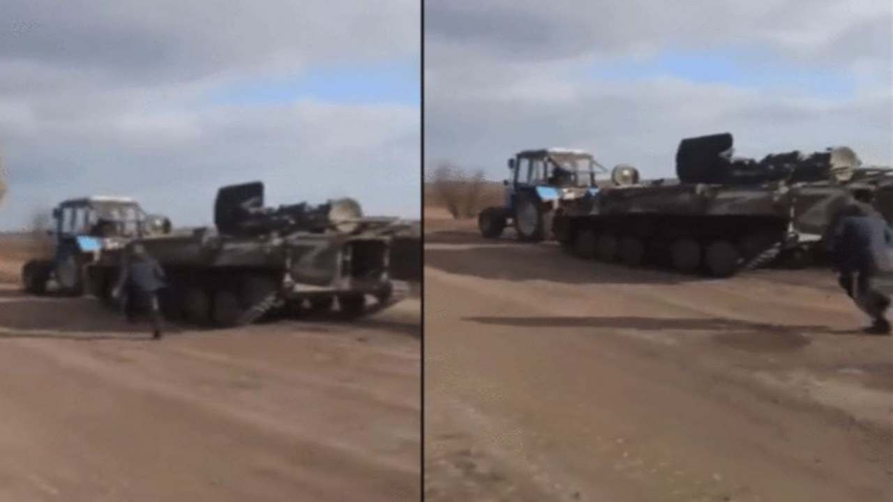 Ukraine Farmer Tank: રશિયાની ટેન્કને ટ્રેક્ટરથી ચોરી ગયો યુક્રેનનો ખેડૂત, જોતા રહી ગયા સૈનિકો