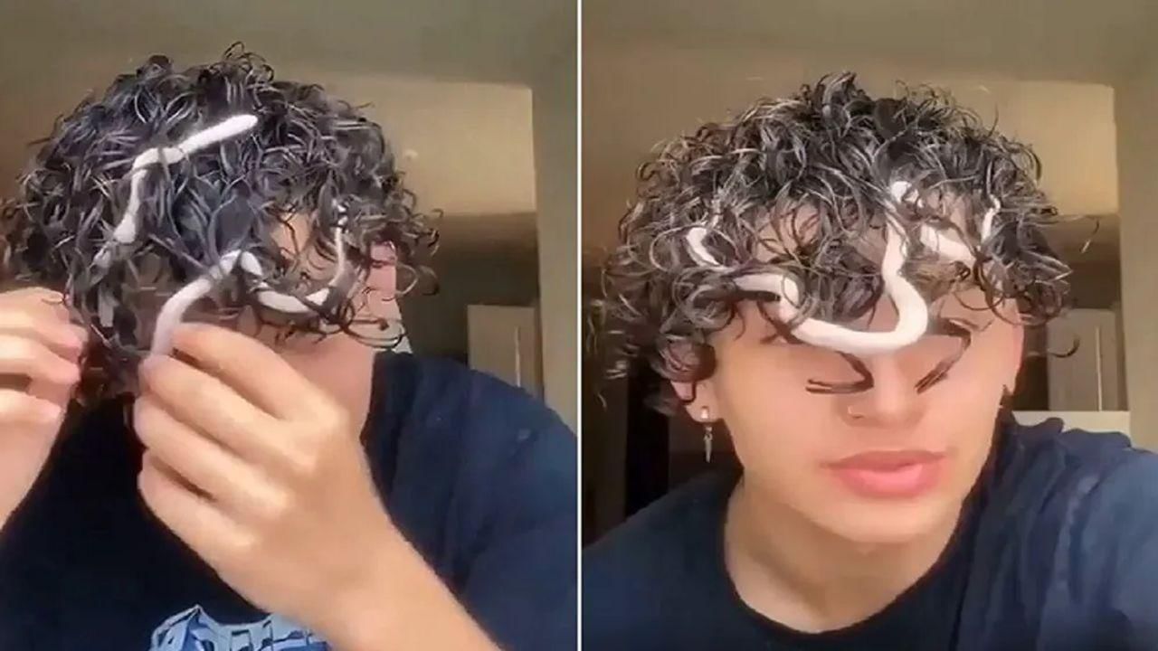 Viral Video: છોકરીના વાળમાં ફસાઈ ગયો નાનો સાપ, જુઓ પછી શું થયું
