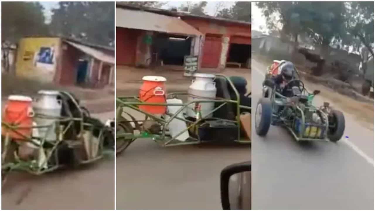 Funny Viral : જુગાડથી બનેલી F1 કારમાં દૂધ વેચવા નીકળ્યો માણસ, વીડિયો જોઈને લોકોએ કરી ફની કોમેન્ટ્સ