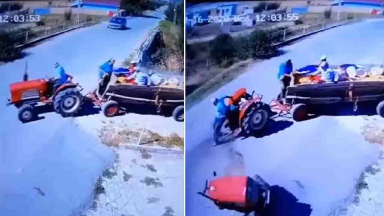 Accident Video: પુરપાટ ઝડપથી આવતી કારે ટ્રેક્ટરને મારી જોરદાર ટક્કર, જુઓ વીડિયો