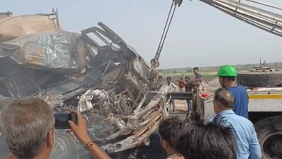 સુરેન્દ્રનગર જીલ્લાના ધ્રાંગધ્રા-હરીપર રોડ પર મોટો અકસ્માત, અકસ્માતને 36 કલાક થવા છતાં અમદાવાદ કચ્છ હાઈવે બંધ