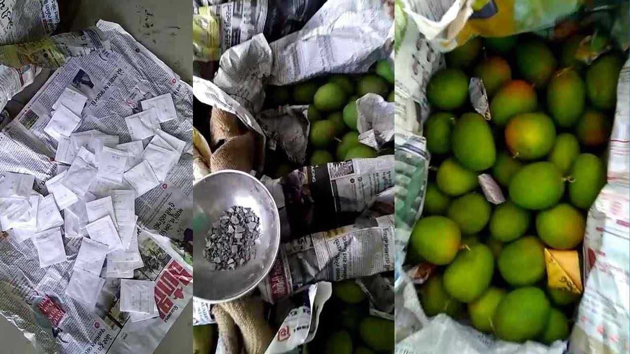Surat : મનપાના ફૂડ વિભાગના દરોડા, 34 વેપારીઓ પાસેથી 400 કિલો અખાધ્ય કેરી સહિત ફળફળાદીનો જથ્થો અને ઈથીલીનના પાઉચનો નાશ