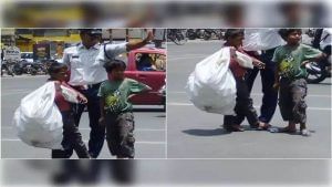 ટ્રાફિક જવાનનું સંવેદનશીલ વર્તનઃ આગઝરતી ગરમીમાં બાળકના પગ બળતા હતા, ટ્રાફિક પોલીસે કરી આ કરામત