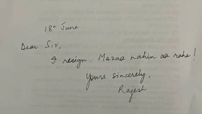 આવો Resignation letter તમે ક્યારે નહીં જોયો હોય, આ વ્યકિતએ પોતાના દિલની વાત લખીને આપ્યુ Resignation