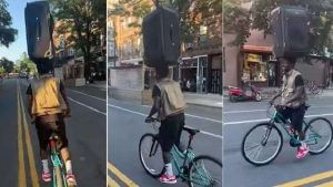 Viral Video: માથા પર સુટકેસ લઈ સાયકલ ચલાવતા શખ્સનું ટેલેન્ટ જોઈ લોકોએ કહ્યું 'વાહ જબરદસ્ત'