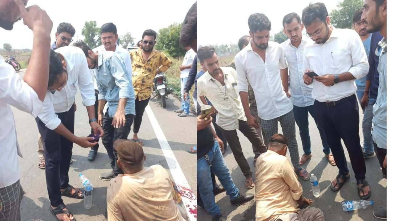 Bhavnagar DDO Give First Aid To Accident Victim