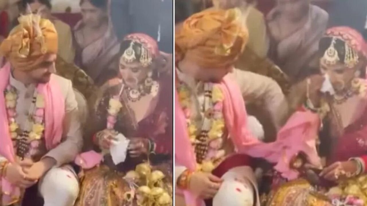 The video of the groom doing something with his bride in the wedding pavilion went viral