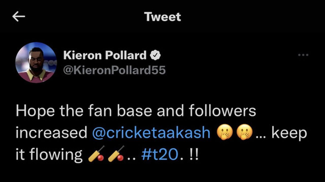 Kieron Pollard erupts over Aarash Chopra, deletes tweet after that, find out what's the whole story