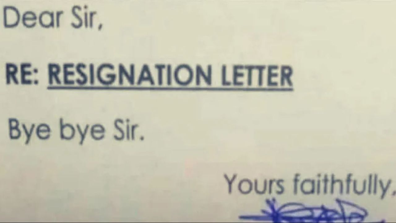 Viral Resignation Letter:  વ્યક્તિએ આ રીતે છોડી દીધી નોકરી, રાજીનામું વાંચીને નેટીઝન્સે કહ્યું- શોર્ટ એન્ડ સ્વીટ!