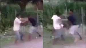 Viral Video: બે લોકો વચ્ચેના ઝગડામાં જુઓ ત્રીજાની શું હાલત થઈ! વીડિયો જોઈ હસવું રોકી નહીં શકો
