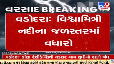 Vadodara: વિશ્વામિત્રી નદીના જળસ્તરમાં વધારો, મગરનો ભય હોવાથી લોકોને રસ્તાનો ઉપયોગ ન કરવા સુચના