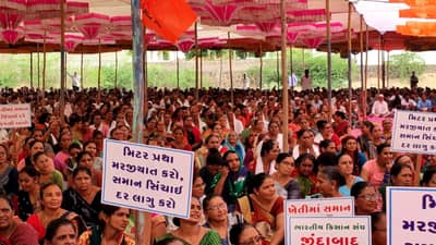 Kutch: ખેડુતોની ધરણા સાથે ચીમકી ! સરકાર મીટર પ્રથા મુદ્દે નિર્ણય નહી કરે તો ઉગ્ર લડત આપવા ખેડુતોની ચિમકી