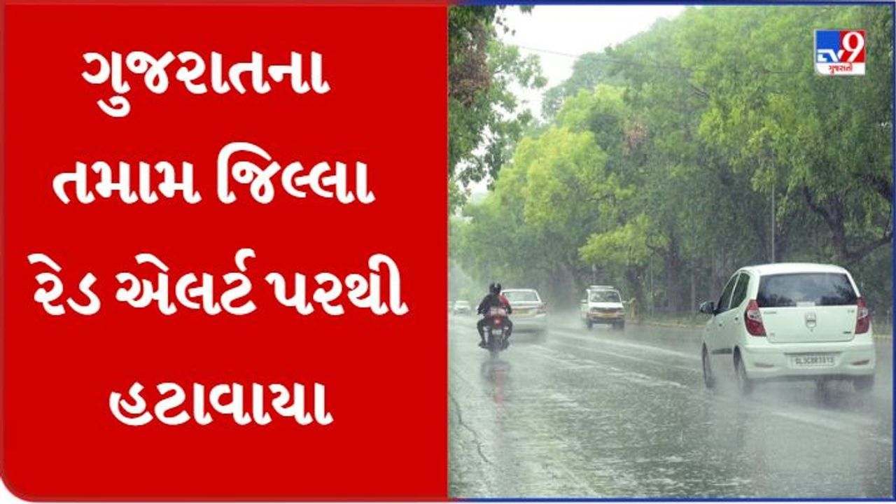 Gujarat Monsoon 2022: રાજ્ય માટે વરસાદને લઈને રાહતના સમાચાર, તમામ જિલ્લાઓને રેડ એલર્ટ પરથી હટાવાયા