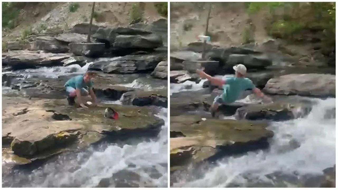 Jumping into the river was too much for this man, so much so that people  burst out laughing. Viral video of man crosses river by jump funny video  viral | PiPa News