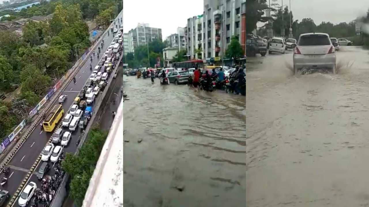 Ahmedabad: સવારે પડેલા સામાન્ય વરસાદમાં ઠેર ઠેર પાણી ભરાયાં, ટ્રાફિક જામથી લોકો ત્રસ્ત