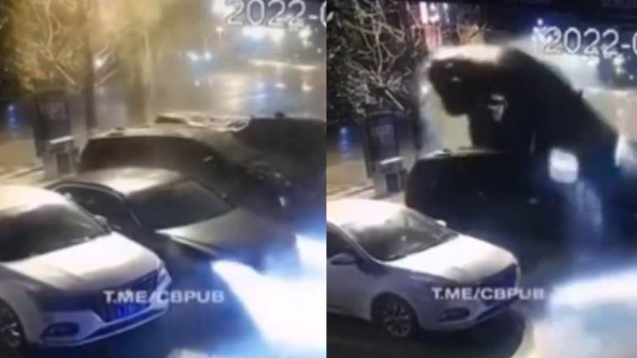 આટલું ખતરનાક કાર પાર્કિંગ તમે ક્યારેય નહીં જોયું હોય, 4 ગાડીનું થઈ ગયું કચુંબર, જુઓ Viral Video