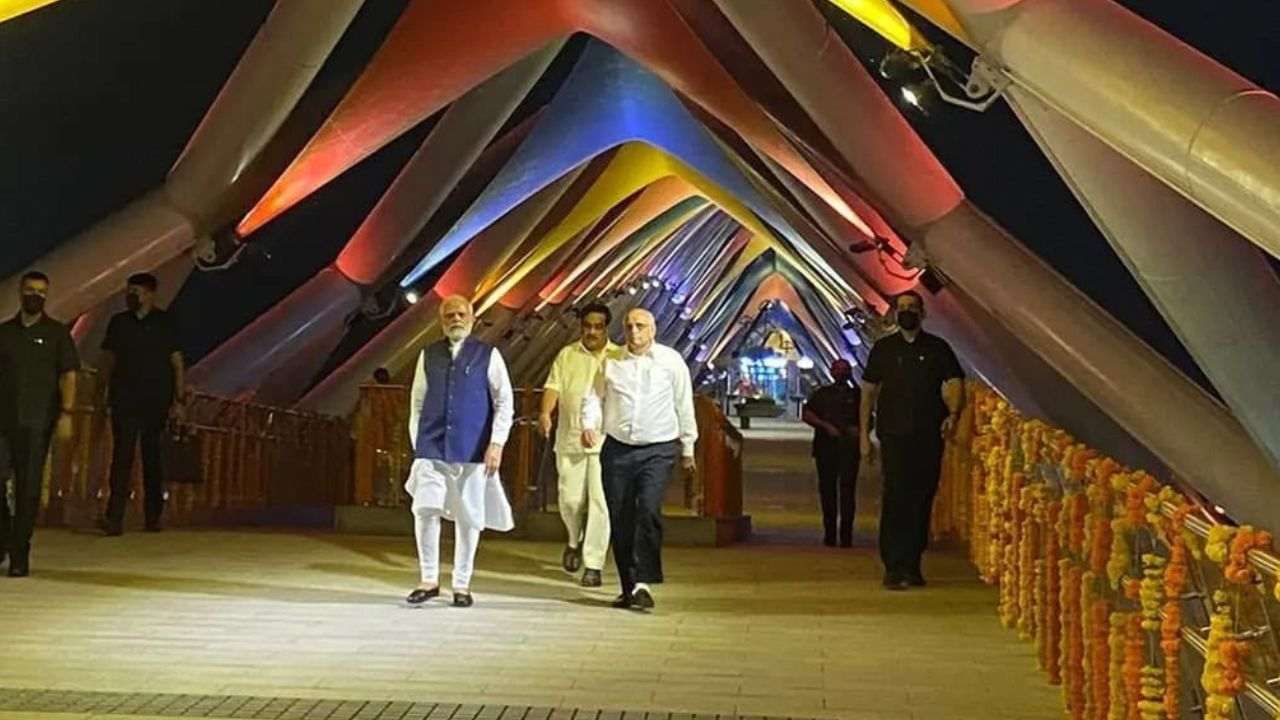 PM Modi Visit Atal Bridge With CM Bhupendra Patel