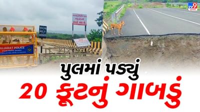 Narmada: રાજપીપળાથી રામગઢને જોડતા પુલ પર પડ્યું ગાબડું, 20 ફૂટનું ગાબડું પડતા વાહન વ્યવહાર બંધ Narmada: રાજપીપળાથી રામગઢને જોડતા પુલ પર પડ્યું ગાબડું, 20 ફૂટનું ગાબડું પડતા વાહન વ્યવહાર બંધ