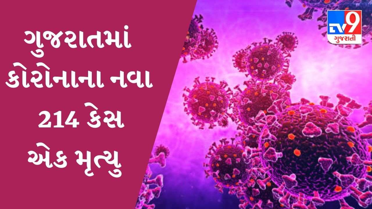 ગુજરાતમાં કોરોનાના નવા 214 કેસ નોંધાયા એક મૃત્યુ, એક્ટિવ કેસની સંખ્યા 1340 થઇ