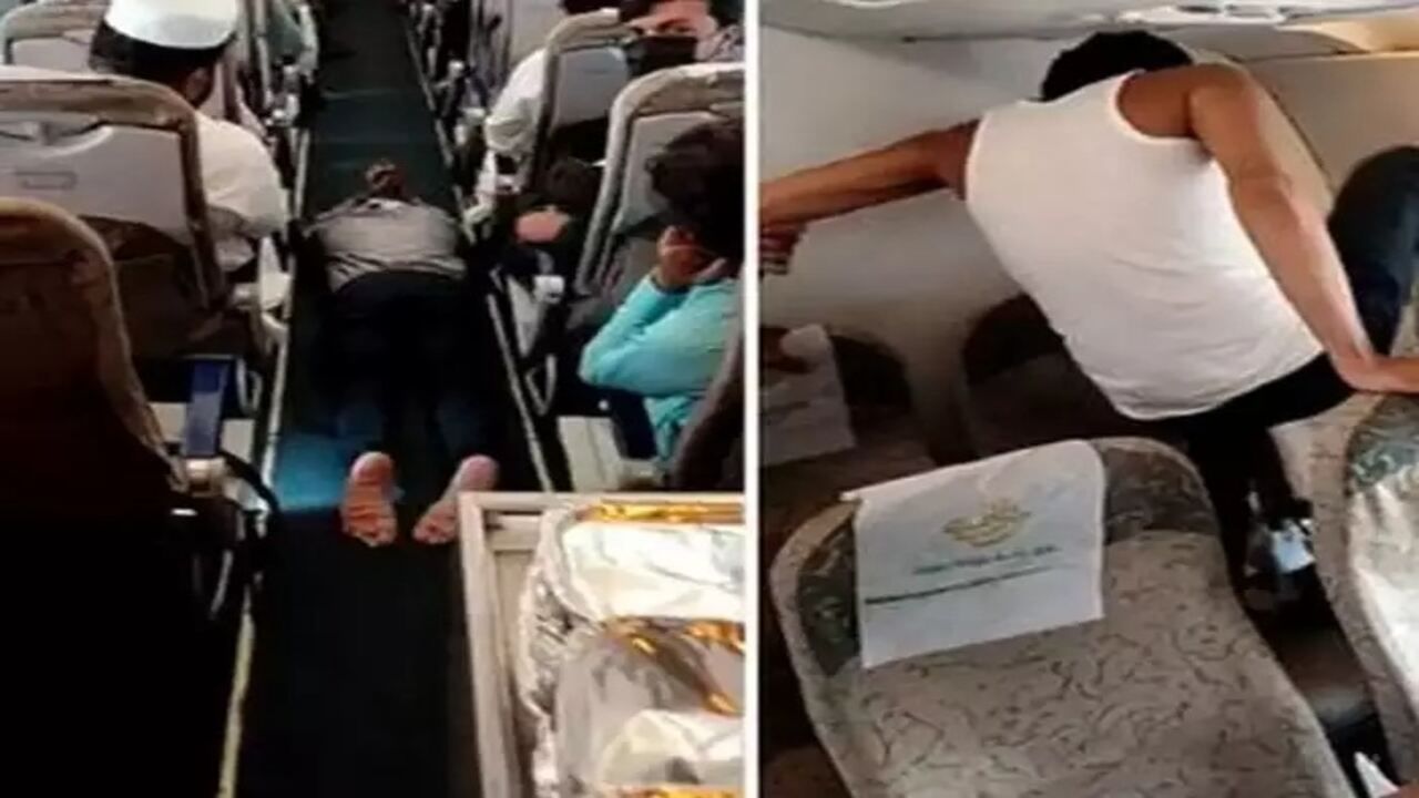 Viral Video: ઉડતા વિમાનની બારી તોડવા લાગ્યો આ બેકાબૂ પાકિસ્તાની યાત્રી, બીજા યાત્રીઓના શ્વાસ થયા અધ્ધર