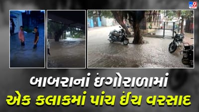 Amreli: બાબરાનાં ઇંગોરાળામાં એક કલાકમાં પાંચ ઈંચ વરસાદ, ગામને જોડતો રસ્તો બંધ Amreli: બાબરાનાં ઇંગોરાળામાં એક કલાકમાં પાંચ ઈંચ વરસાદ, ગામને જોડતો રસ્તો બંધ