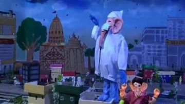 सूरत: गणपति मंडप में दर्शन के लिए आने वाले लोगों को दी जा रही है कोरोना की ऐहतियाती खुराक