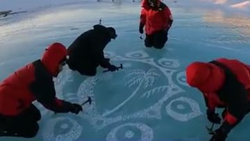 Antarctica ના બરફ પર જોવા મળ્યુ Indian Art, આનંદ મહિન્દ્રા એ શેયર કર્યો Video