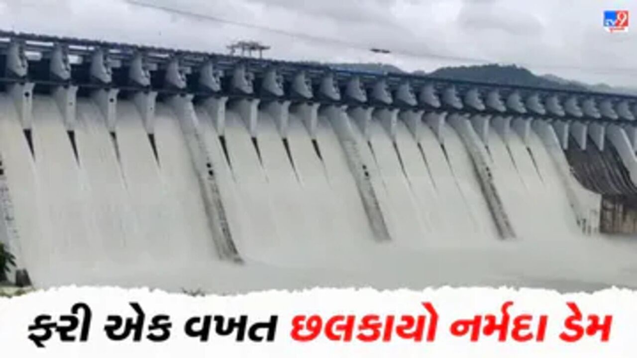 Narmada:  નર્મદા ડેમ 138. 68 મીટરની સપાટીએ સિઝનમાં ત્રીજી વાર થયો છલોછલ , ડેમના 3 દરવાજા 1.30 મીટર ખોલાયા