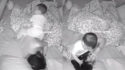 વાયરલ વીડિયો : શું તમારા બાળક પણ છે આવા તોફાની ? જુઓ રાત્રે સૂતા સમયે મમ્મીને હેરાન કરતો તોફાની બાળક