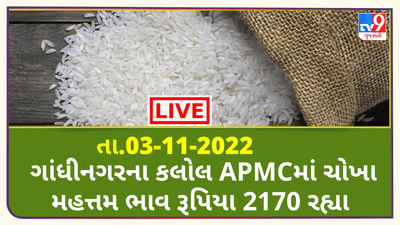 Mandi : ગાંધીનગરના કલોલ APMCમાં ચોખા મહત્તમ ભાવ રૂપિયા 2170 રહ્યા,જાણો જુદા-જુદા પાકના ભાવ