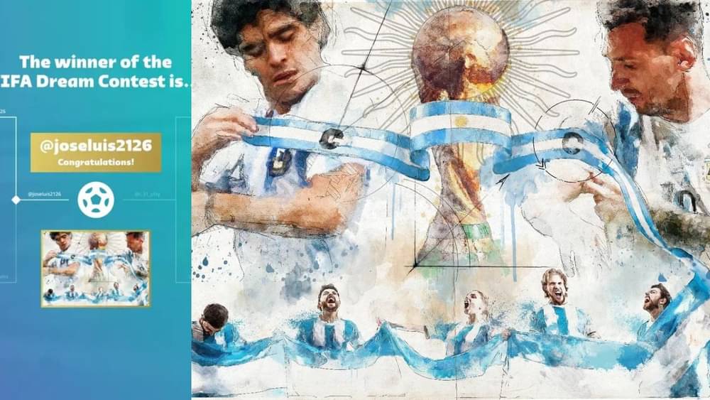 इस पेंटिंग ने फीफा ड्रीम प्रतियोगिता जीती।  विजेताओं का फैसला फुटबॉल प्रशंसकों द्वारा सोशल मीडिया पर डाले गए वोटों के आधार पर किया गया है।  फीफा की आधिकारिक वेबसाइट पर इसकी घोषणा की गई।
