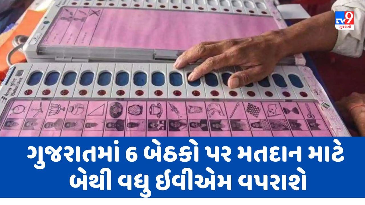 Gujarat Election 2022 : ગુજરાતમાં બે તબક્કામાં મતદાન માટે 6 બેઠકો પર બેથી વધુ ઇવીએમ વપરાશે