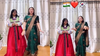 ડાન્સનો મિક્ષ તડકો લાગ્યો, જ્યારે ઈન્ડિયન અને કોરિયન છોકરીઓએ સાથે લગાવ્યા ઠુમકા-જાને કહાં મેરા જિગર ગયા જી