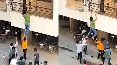 બંધ ઘરની બાલ્કનીમાંથી બોલ કાઢવા છોકરાઓએ અપનાવી આ રીત,લોકોએ કહ્યુ - બાળપણની યાદ આવી ગઈ