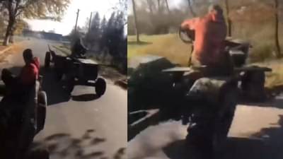 ધૂમ સ્ટાઈલમાં ટ્રેક્ટર ચલાવતા યુવકનો થયો અકસ્માત, ચોંકાવનારો વીડિયો થયો વાયરલ