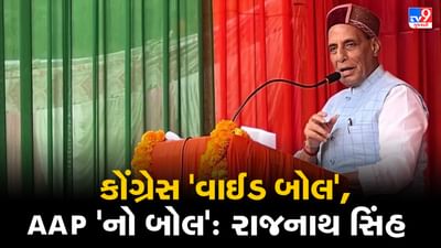 કોંગ્રેસ 'વાઈડ બોલ', AAP 'નો બોલ', માત્ર ભાજપ યોગ્ય લેન્થનો બોલ: રાજનાથ સિંહ