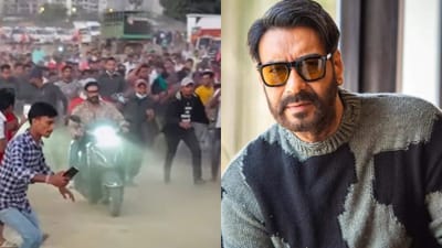 અજય દેવગન હેલ્મેટ વગર સ્કૂટી ચલાવતો મળ્યો જોવા, સુપરસ્ટારને જોઈને પાછળ દોડ્યા ફેન્સ