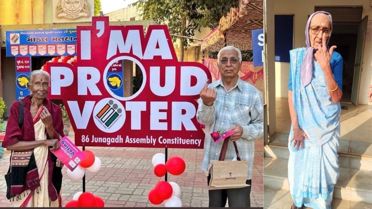 વૃદ્ધ મતદાતાઓ પણ યુવાન જેવો જુસ્સો લઈને, ઉત્સાહ સાથે મતદાન કરવા વિવિધ મતદાન મથક પર પહોંચ્યા હતા. 