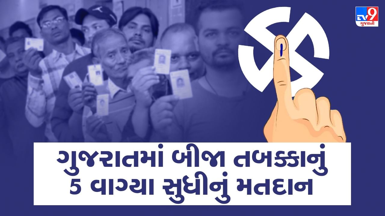 Gujarat Election 2022 Phase 2 Voting: બીજા તબક્કામાં 5 વાગ્યા સુધીમાં અંદાજે સરેરાશ 60 ટકા થયુ મતદાન, સૌથી વધુ સાબરકાંઠા જિલ્લામાં 65.84 ટકા મતદાન
