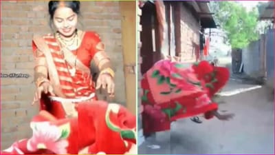 Funny Video: પગે પડવા આવી પત્ની તો પતિએ ખુશ થઈ આપ્યા આર્શીવાદ, પછી જે થયું તે જોઈ રોકી નહીં શકો હસવું