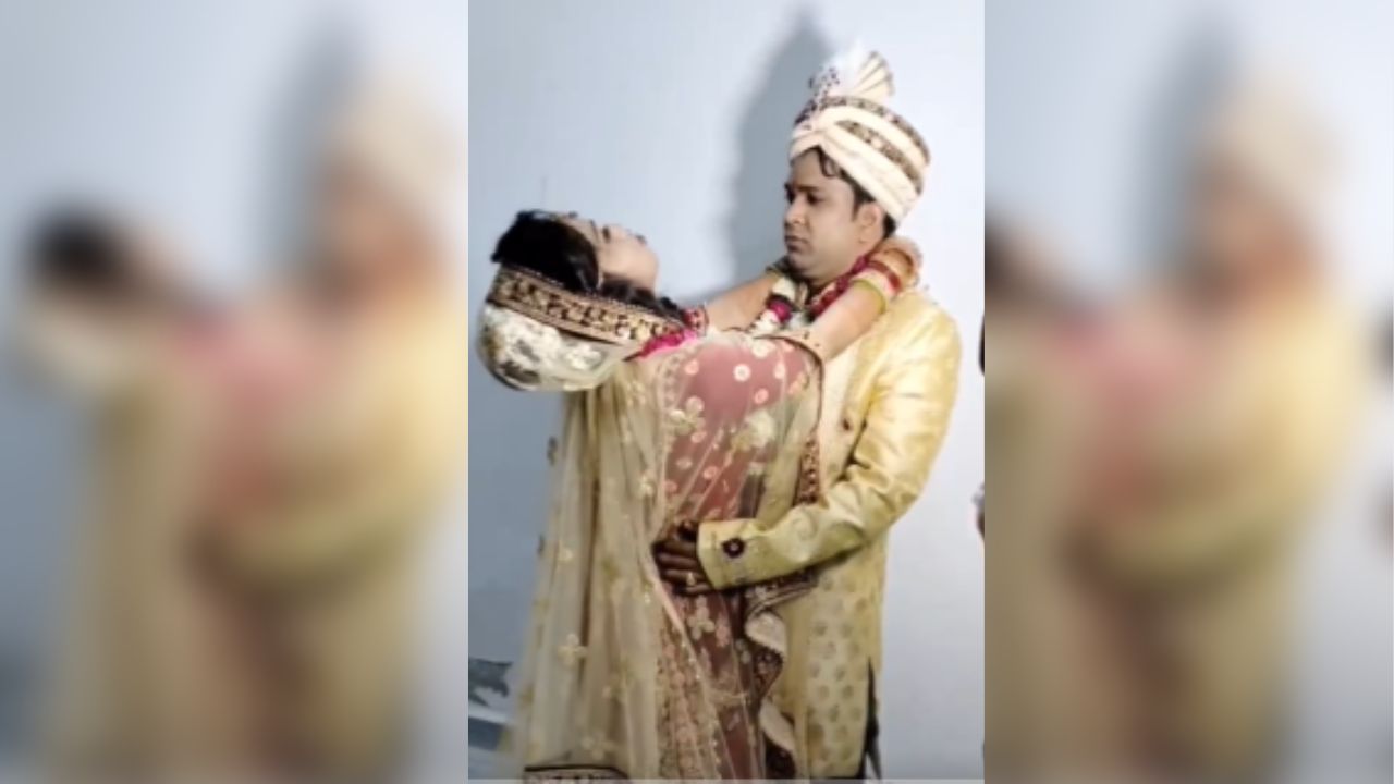 Funny pre wedding viral video : પ્રેમ કે મજબુરી...? આ વેડિંગ ફોટોશૂટને જોઈને ખૂબ હસી રહ્યા છે યુઝર્સ..જુઓ Viral video