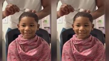 Viral Video: પિતાએ ચમ્મચીથી કાપ્યા દીકરાના વાળ, યુઝર્સે કહ્યું - આને કહેવાય ખરું ટેલેન્ટ