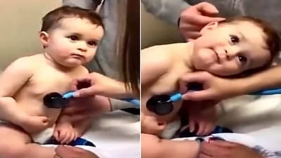 Viral Video: લેડી ડોક્ટર કરી રહી હતી ચેકઅપ, બાળકે એવી રીતે જોયું કે લોકો બોલ્યા- બાળકે દિલ જીતી લીધુ