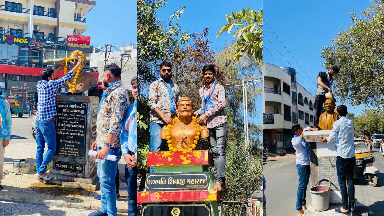 પોરબંદરમાં NSUIએ મહાનુભાવોની પ્રતિમાઓની સાફ સફાઈ કરી અનોખી રીતે વેલેન્ટાઈન ડેની કરી ઉજવણી, પુલવામાં હુમલાના શહીદોને કર્યા યાદ