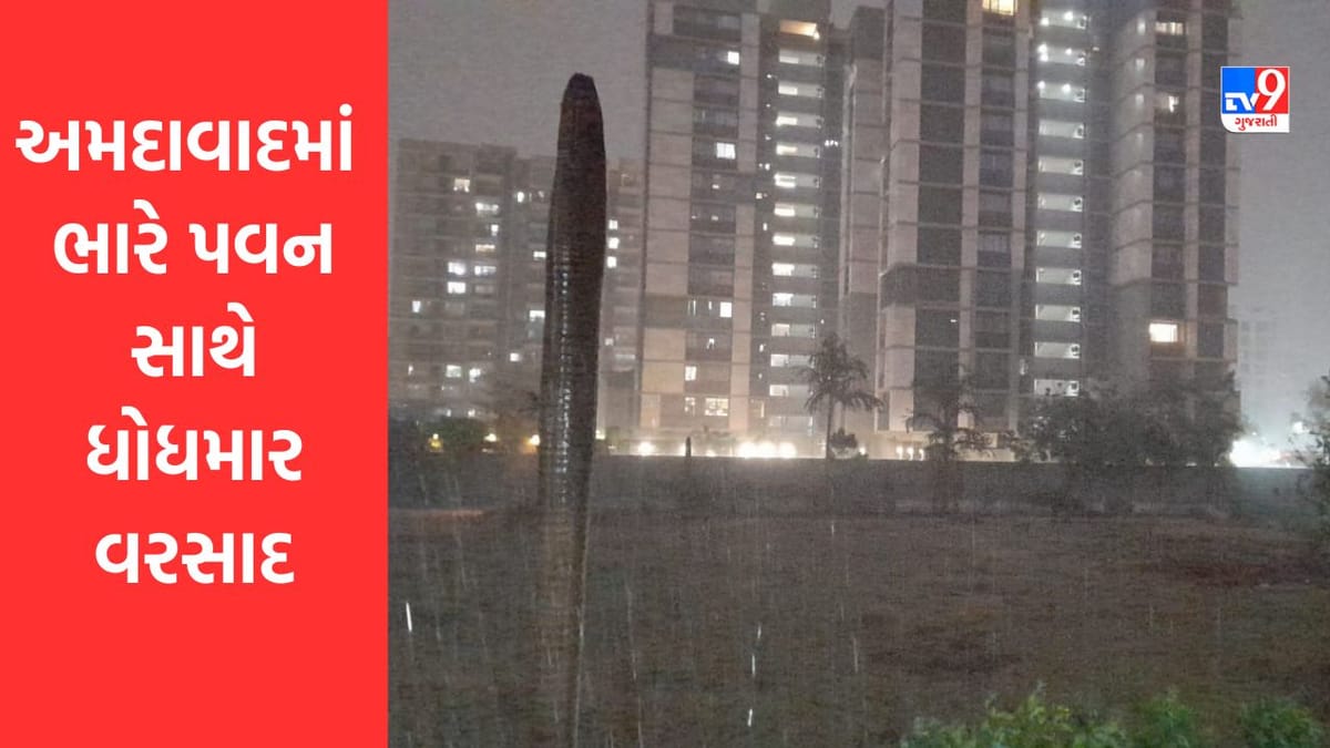 Breaking News : અમદાવાદમાં વાતાવરણમાં પલટો, ભારે પવન સાથે અનેક વિસ્તારોમાં ધોધમાર વરસાદ, જુઓ Video