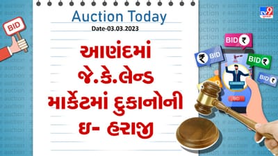 Auction Today : આણંદમાં જે.કે.લેન્ડ માર્કેટમાં દુકાનોની ઇ-હરાજી, જાણો વિગતો