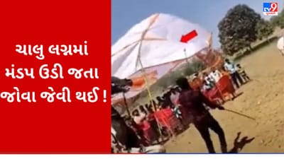 Gujarati VIDEO : ભારે કરી ! ચાલુ લગ્નમાં ભારે પવનને કારણે મંડપ ઉડી ગયો, અનેક લોકો થયા ઈજાગ્રસ્ત