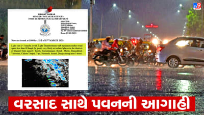 Breaking News: આગામી 3 કલાકમાં પવન સાથે વરસાદની હવામાન વિભાગની આગાહી, અમદાવાદ, કચ્છ, સુરેન્દ્રનગર, બોટાદ, મોરબી, છોટા ઉદેપુર સહિત અન્ય જિલ્લાઓમાં પણ કમોસમી વરસાદની વકી